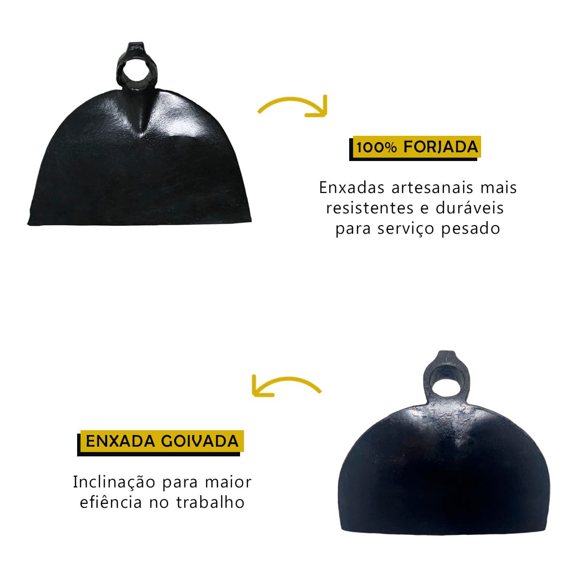 Enxada Larga Goivada Forjada 2,0 Sem Cabo