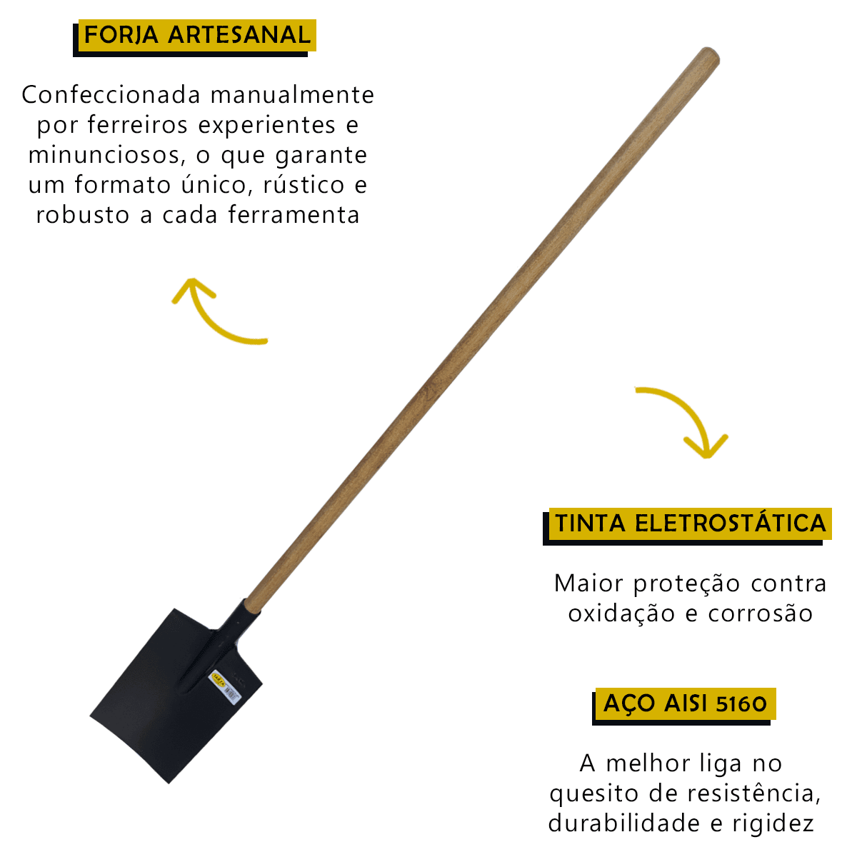 Pá Quadrada Vanga Cortadeira Com Cabo