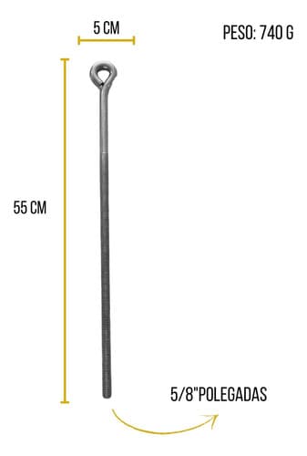 Esticador Para Cordoalha 5/8 X 55 Cm 5 Unidades Tarza