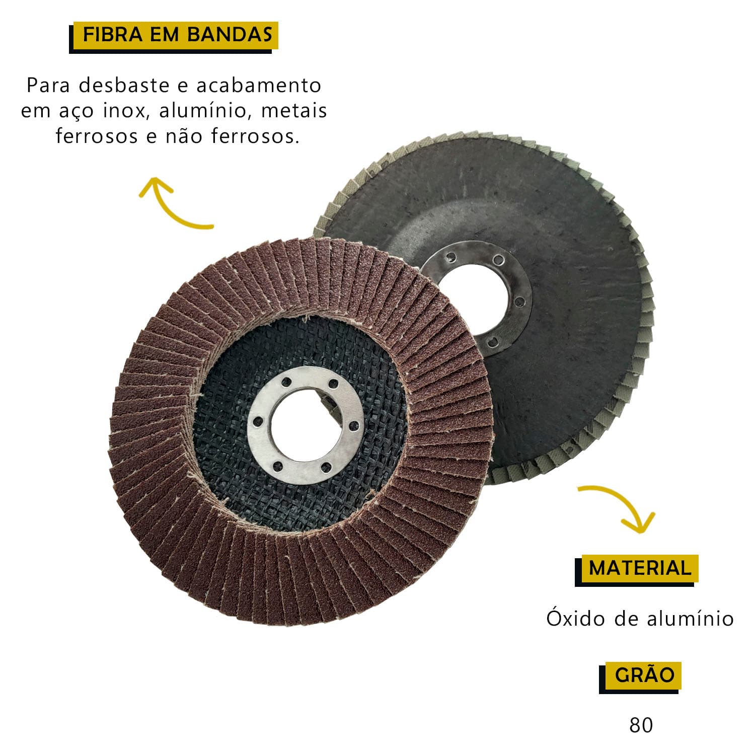 Disco de Lixa Flap Grão 80 4.1/2 -115mm TARZA
