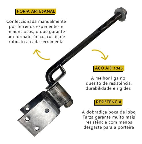 5 Pares De Dobradiças Boca De Lobo 80mm + Parafusos Tarza