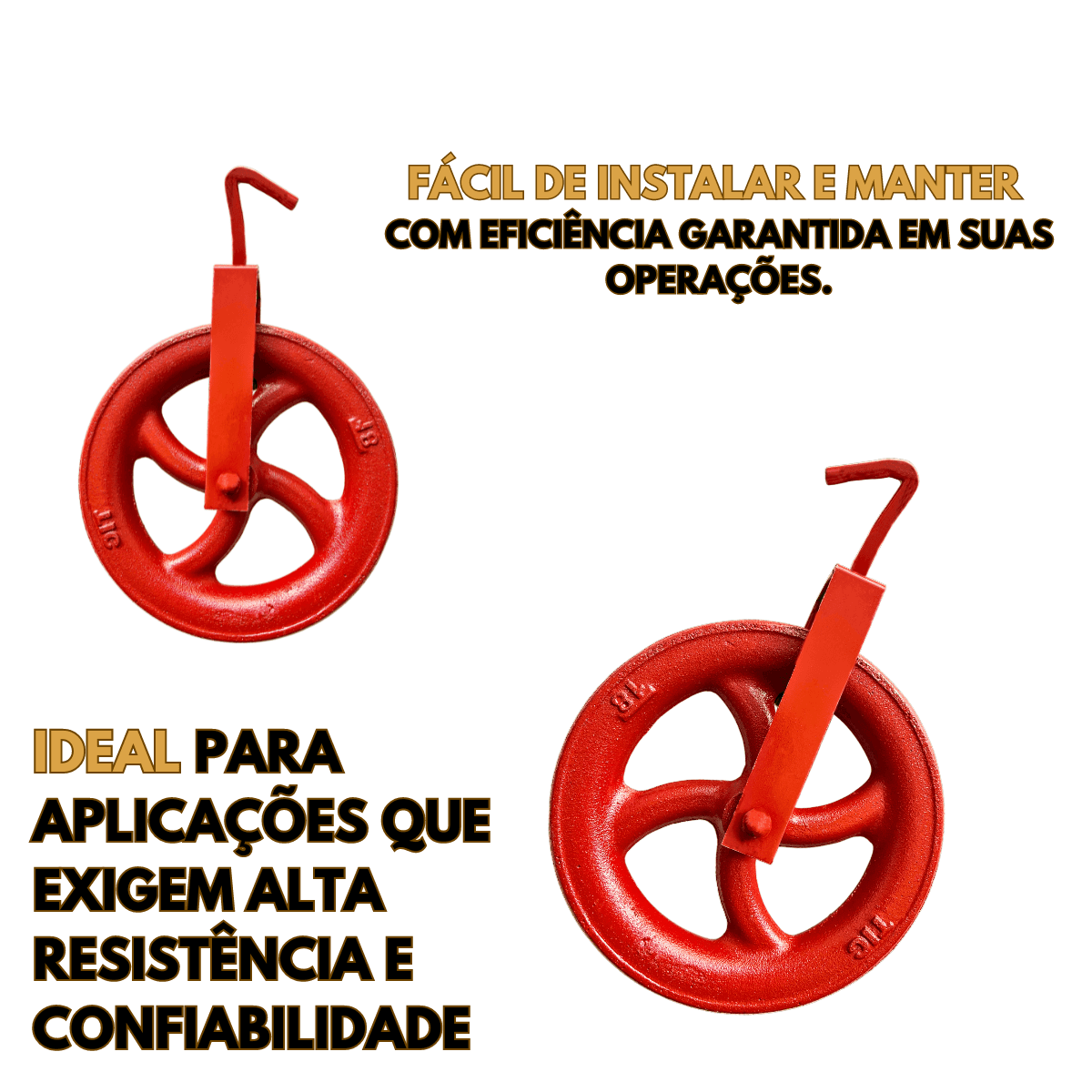 Roldana N18 Gancho Aço Suporta 130kg Poço Corda Carga Polia