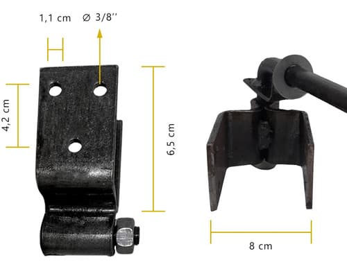 6 Un Dobradiça Porteira Boca De Lobo Forjada 80mm Tarza