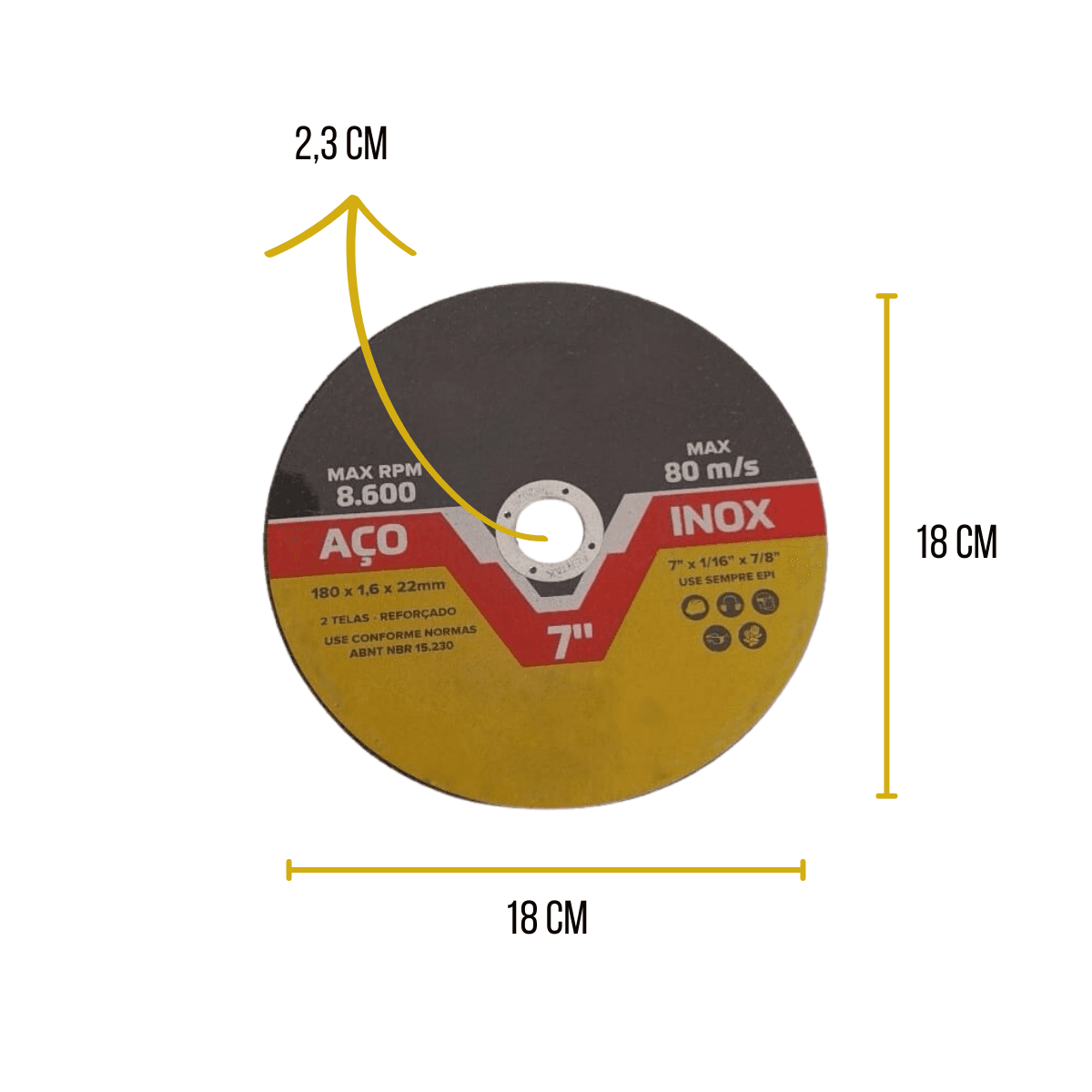 Disco De Corte Inox Ferro 180 X 1,6