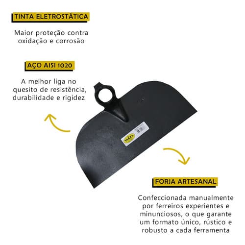 Enxada Rodo Forjada Artesanal Tarza Sem Cabo NORMAL