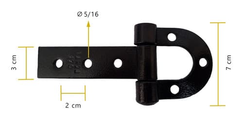 Dobradiça Porteira Ferradura Forjada 170mm Tarza