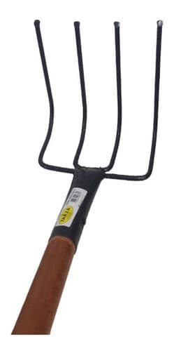 Forcado Curvo 4 Dentes Forjado Tarza Com Cabo