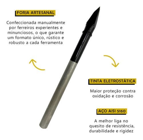 Ponteiro 12'', Talhadeira Redonda 3/4 E Marreta 2kg Kit