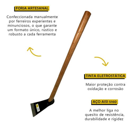 Enxadão Cavador Forjado Tarza Com Cabo
