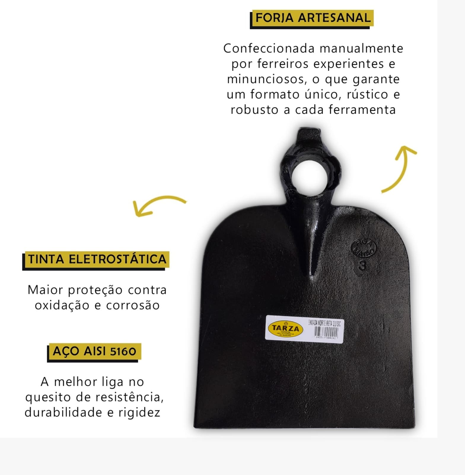 Enxada Norte BATIDA Forjada 3.0 Sem Cabo Tarza