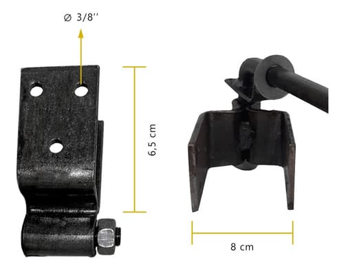 28 Un Dobradiças Porteira Boca De Lobo Forjada 80mm Tarza
