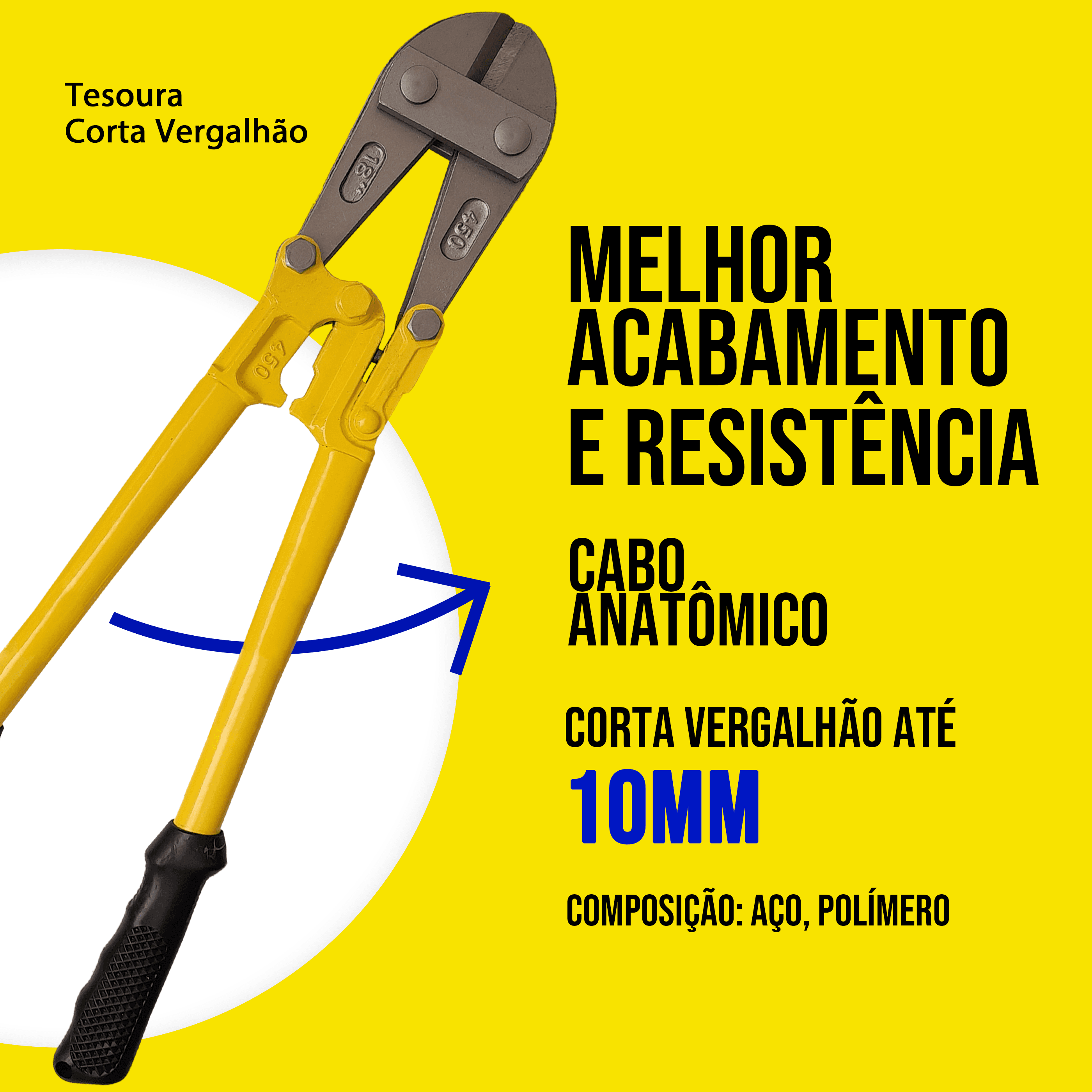 Alicate Tesoura Corta Vergalhão Ferro  Aço Cadeado Corrente