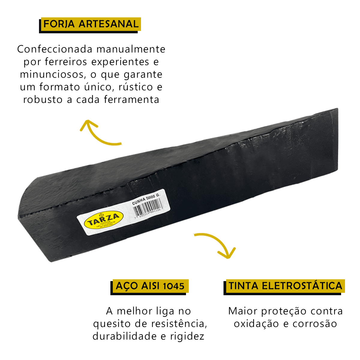 Cunha Para Rachar Lenha 5kg Forjada Tarza