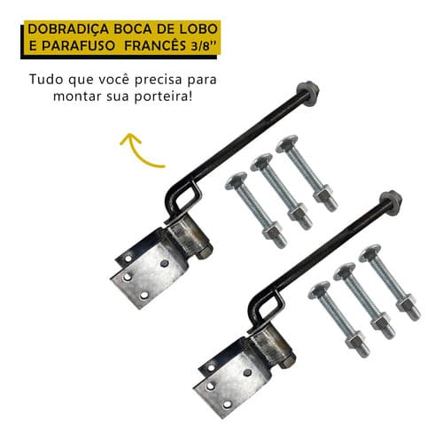 5 Pares De Dobradiças Boca De Lobo 80mm + Parafusos Tarza