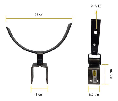 Dobradiça Para Porteira Mourão Forjada Tarza 80mm