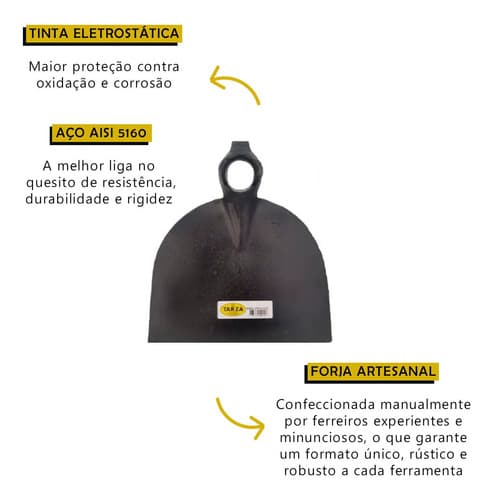 Enxada Estreita Forjada Tarza 2,0 Com Cabo