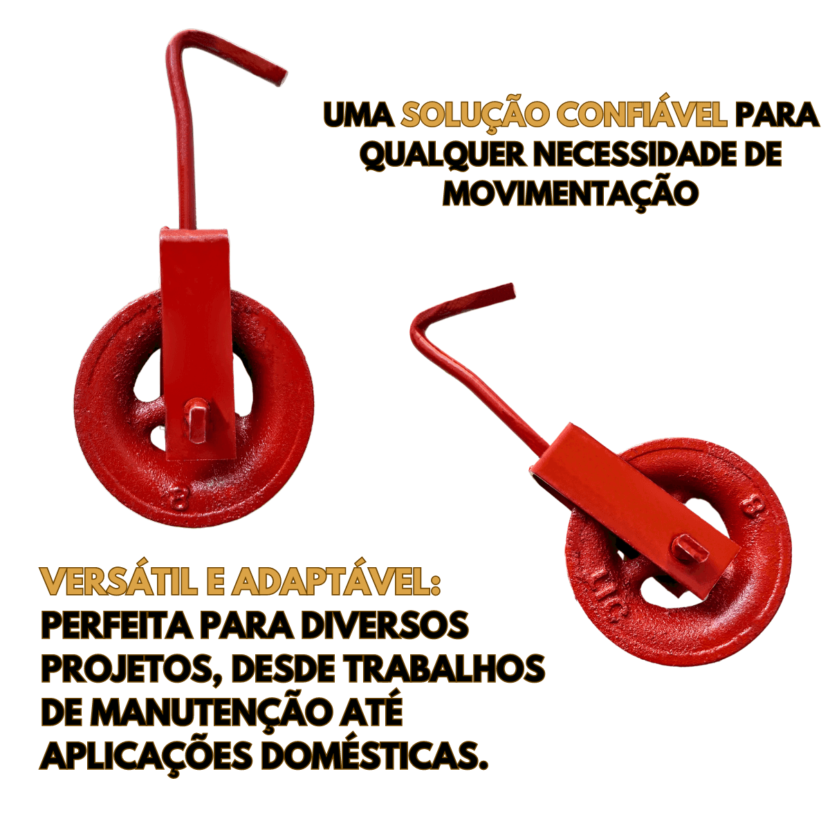 Roldana N 08 Com Gancho Ferro Fundido Capacidade 50kg Poço