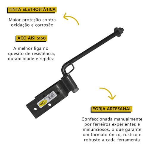 Dobradiça De Porteira Boca De Lobo 80mm Alongada Tarza