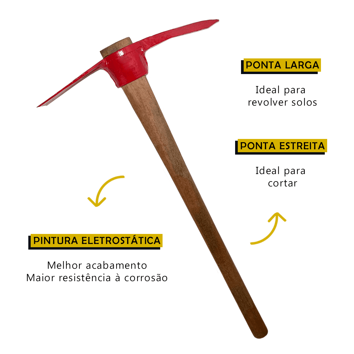 Alviao Picareta Forjada Vermelha Com Cabo TARZA