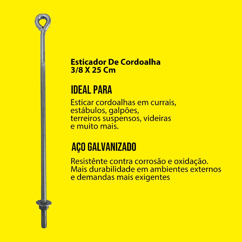Esticador Para Cordoalha 3/8" X 25 cm 5 Unidades