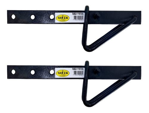 7 Dobradiça P/ Porteira Ferradura 200mm + 2 Trancas Forjadas