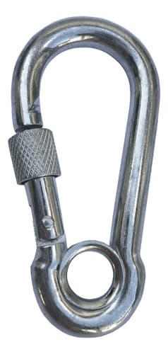 4 Unidades Mosquetão De Aço C/ Trava Rosca Dupla 8 Cm 220 Kg