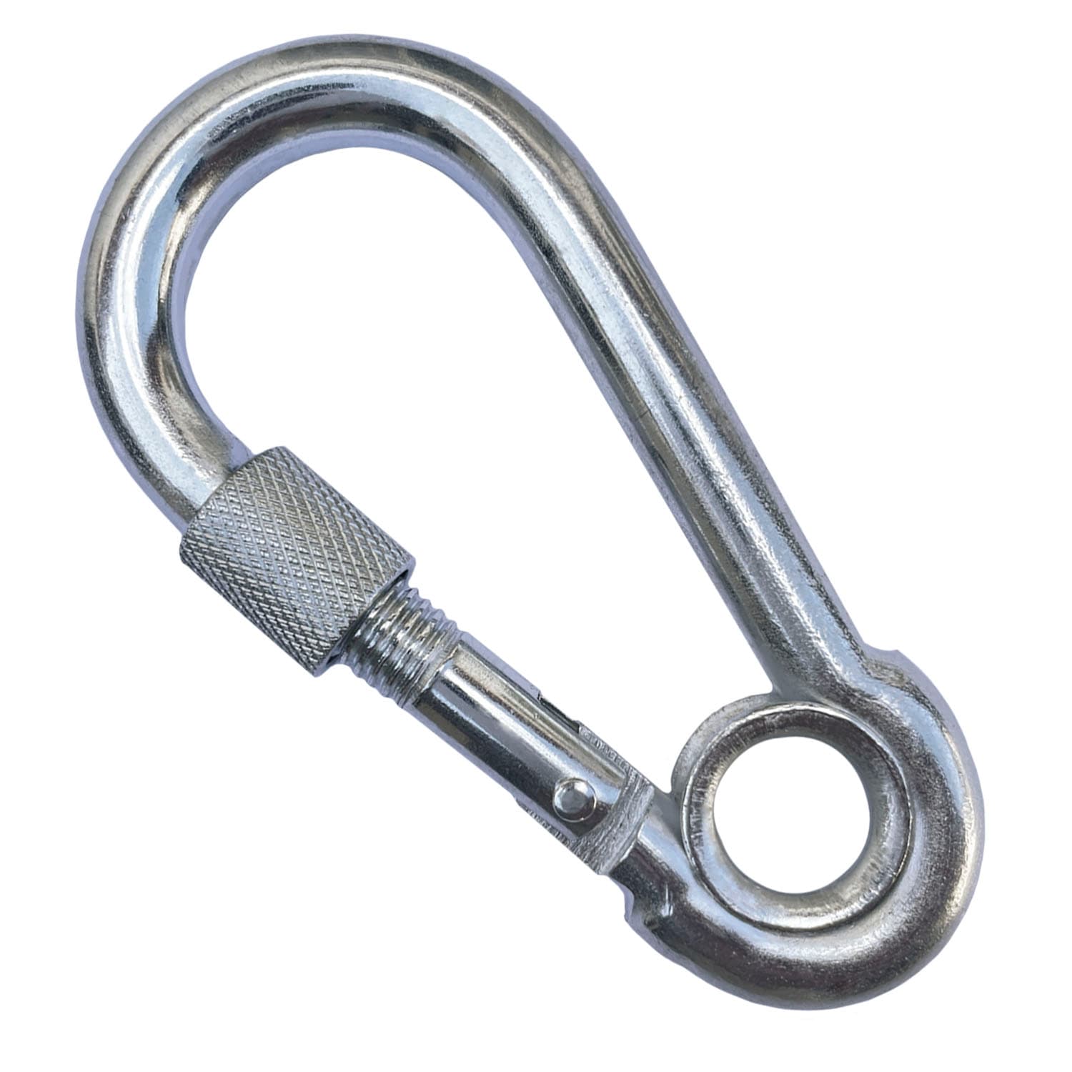 Mosquetão De Aço C/ Trava Rosca Dupla 10 cm 350 KG