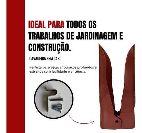 Cavadeira Articulada Standard Sem Cabo Parafusos Chapa Tarza