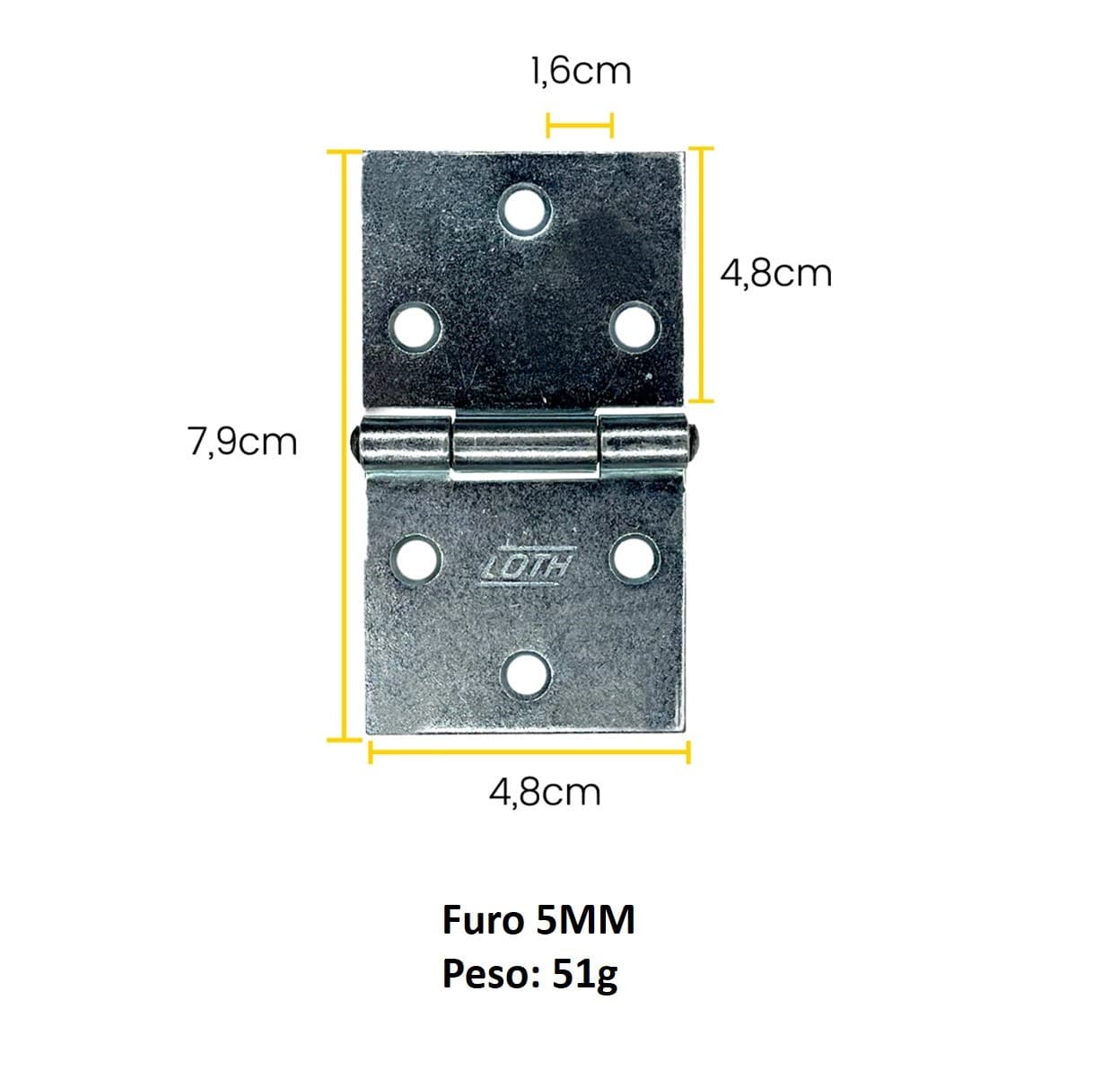 DOBRADIÇA QUADRADA 23317 -1,75" 4,8CM