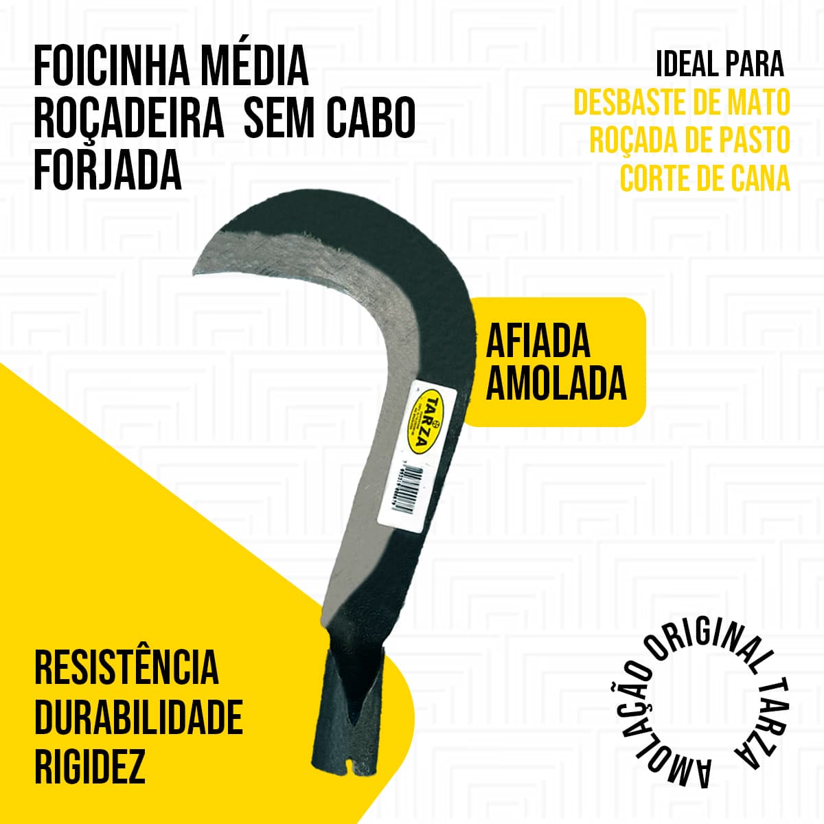 Foicinha Média Roçadeira Sem Cabo Forjada