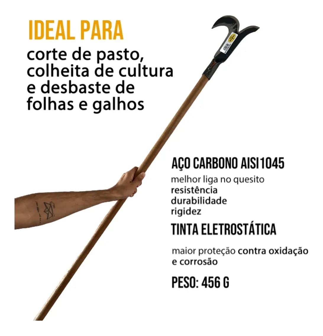 Foice Podão Tarza Com Cabo Longo