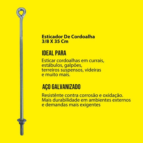 Esticador Para Cordoalha 3/8 X 35 Cm 4 Unidades Tarza