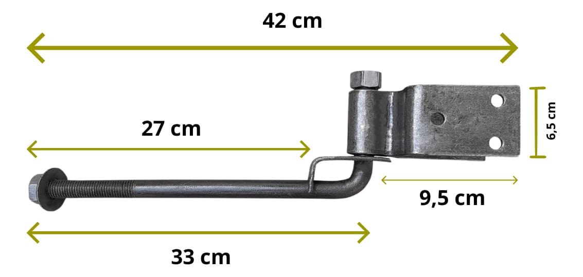 Dobradiça De Porteira Boca De Lobo Forjada 80mm Tarza