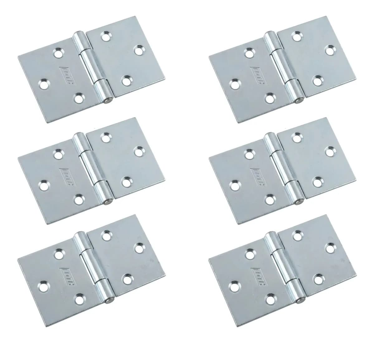 6 Un Dobradiça Quadrada  Baú 1,75  4,8cm Loth Galvanizada