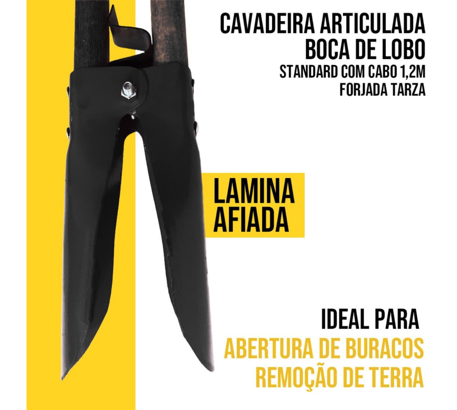 Cavadeira Articulada  Standart Com Cabo 120 Cm Forjada