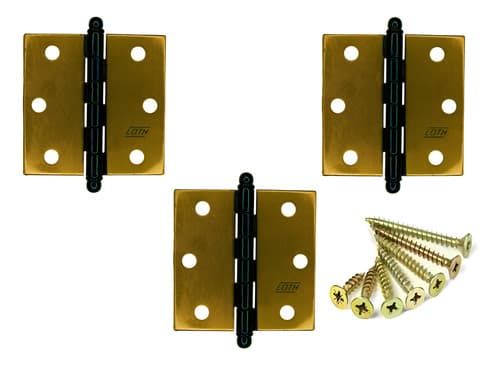 3 Un Dobradiça Flo Pino Bola 3 X 3cm Porta Janela + Parafuso