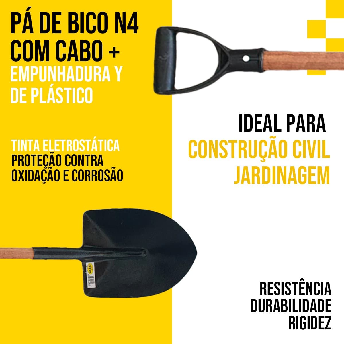 Pá De Bico Forjada Nº4 Tarza Com Cabo Y Plástico