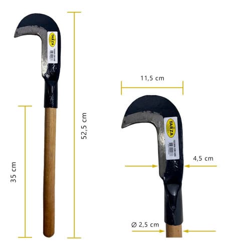 2x Foice Foicinha Roçadeira Poda Colheita Forjada Tarza