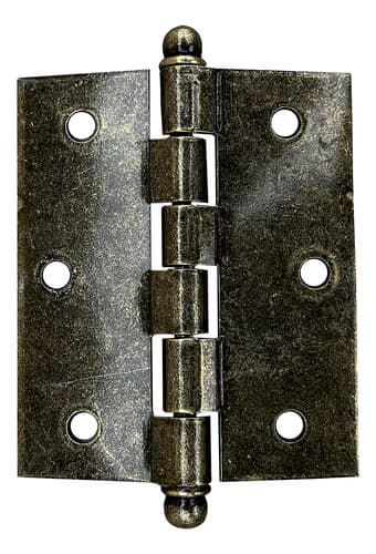 6 Un Dobradiça Pino Bola 3x2,5cm Real Ouro Velho + Parafusos