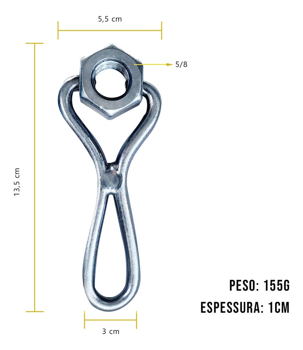 Fixador Com Porca de Canto 5/8" Para Carroceria TARZA