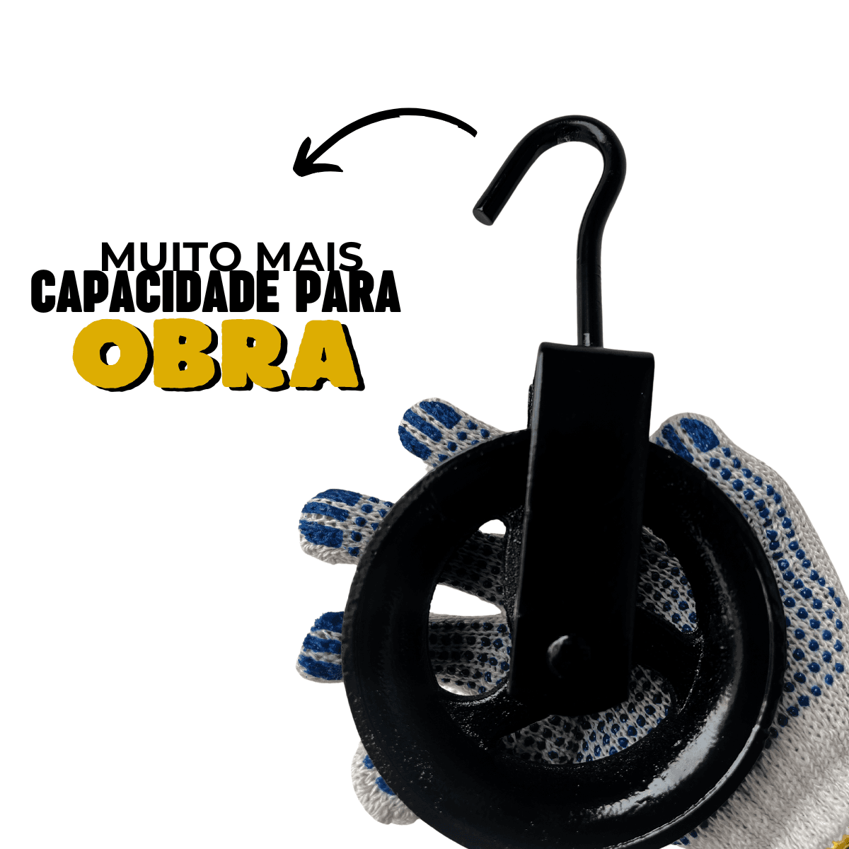 Roldana Poço Polia Carretilha Com Gancho 12cm 120kg Tarza