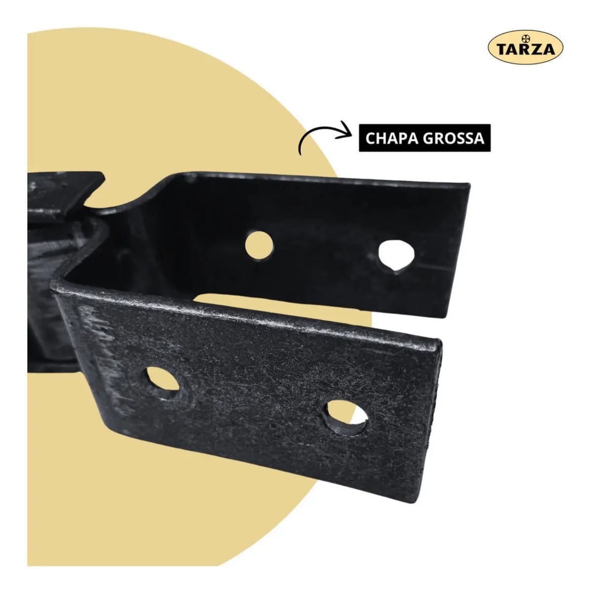 Par De Dobradiça Porteira Mourão Forjada Tarza 70mm