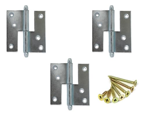 3 Un Dobradiça Hamburguesa Zincada 80mm Antiferrugem