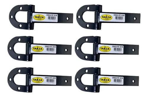 Kit 6 Dobradiça Para Porteira Ferradura Forjada 200mm Tarza