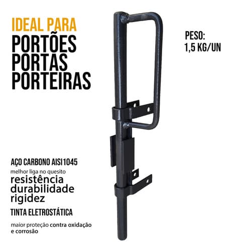 3un Dobradiça Ferradura 170 + 1un Tranca Metralhadora Tarza
