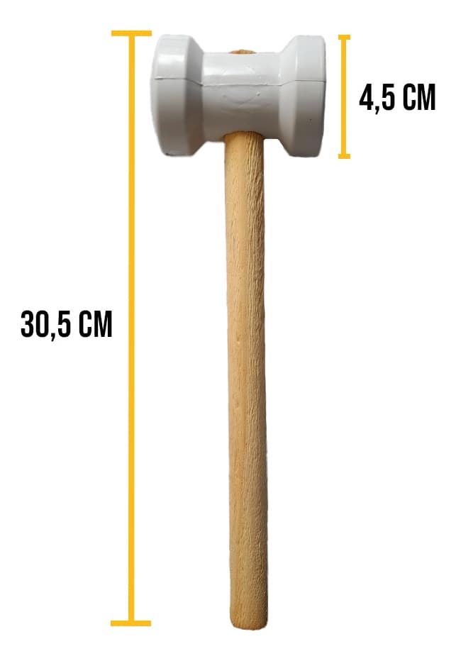 Martelo De Borracha 250g 60mm Branco Para Azulejista