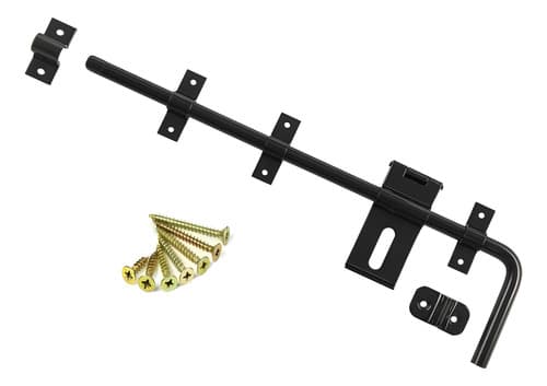 Trinco De Correr Com Alça E Trava P/ Cadeado 40cm + Parafuso Preto
