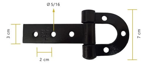 3u Dobradiça Ferradura Aço Forjado Chapa Grossa 170mm Tarza