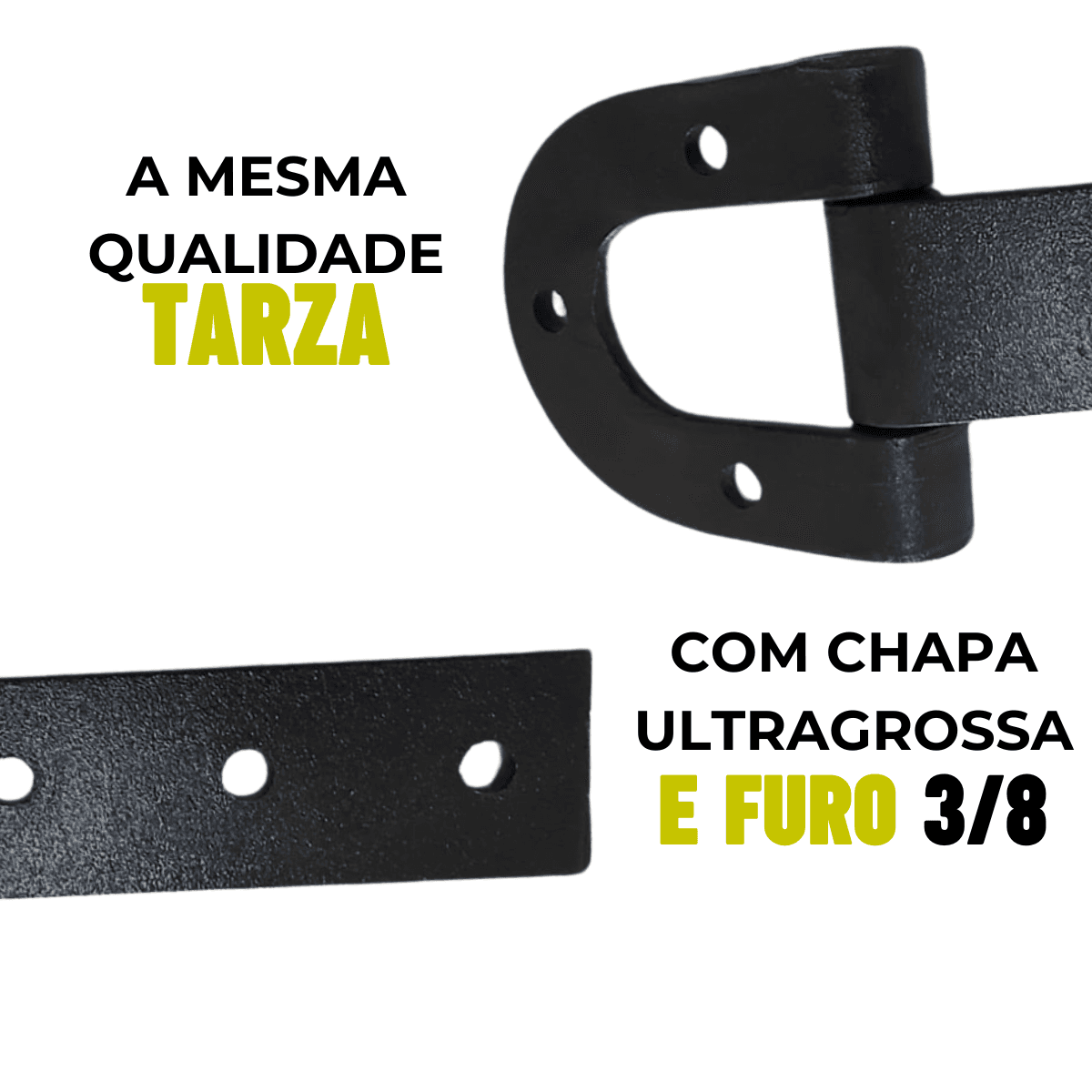 2un Dobradiça Porteira Ferradura Ultragrossa 200mm Tarza