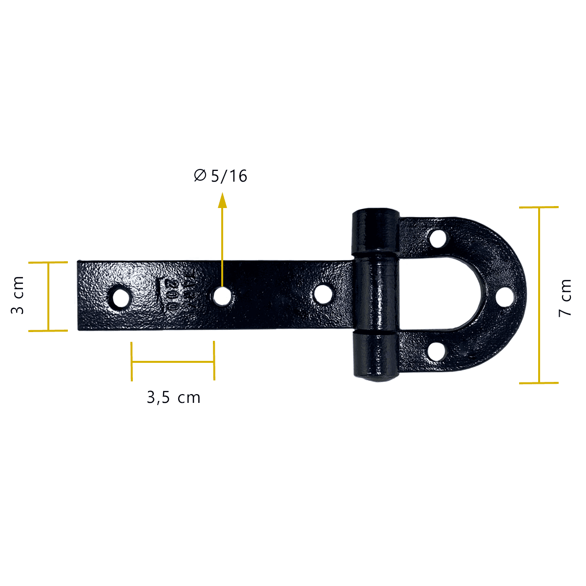 Par De Dobradiça De Porteira Ferradura Forjada 200mm Tarza
